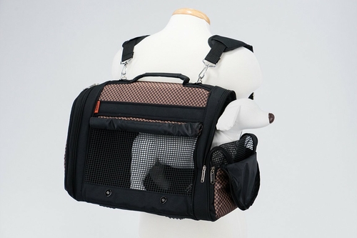 Prefer_Pets_358_Hideaway_Backpack_Brown_Checkers_Pet_Carrier_-_In-use_Sample_Side_View.jpg